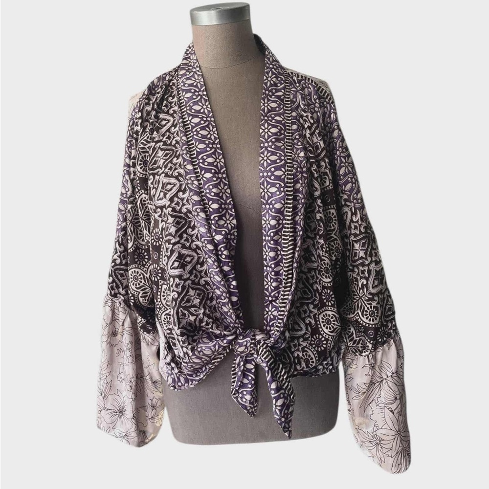 Kantha Bae Vintage Silk Kimono Shrug One Size